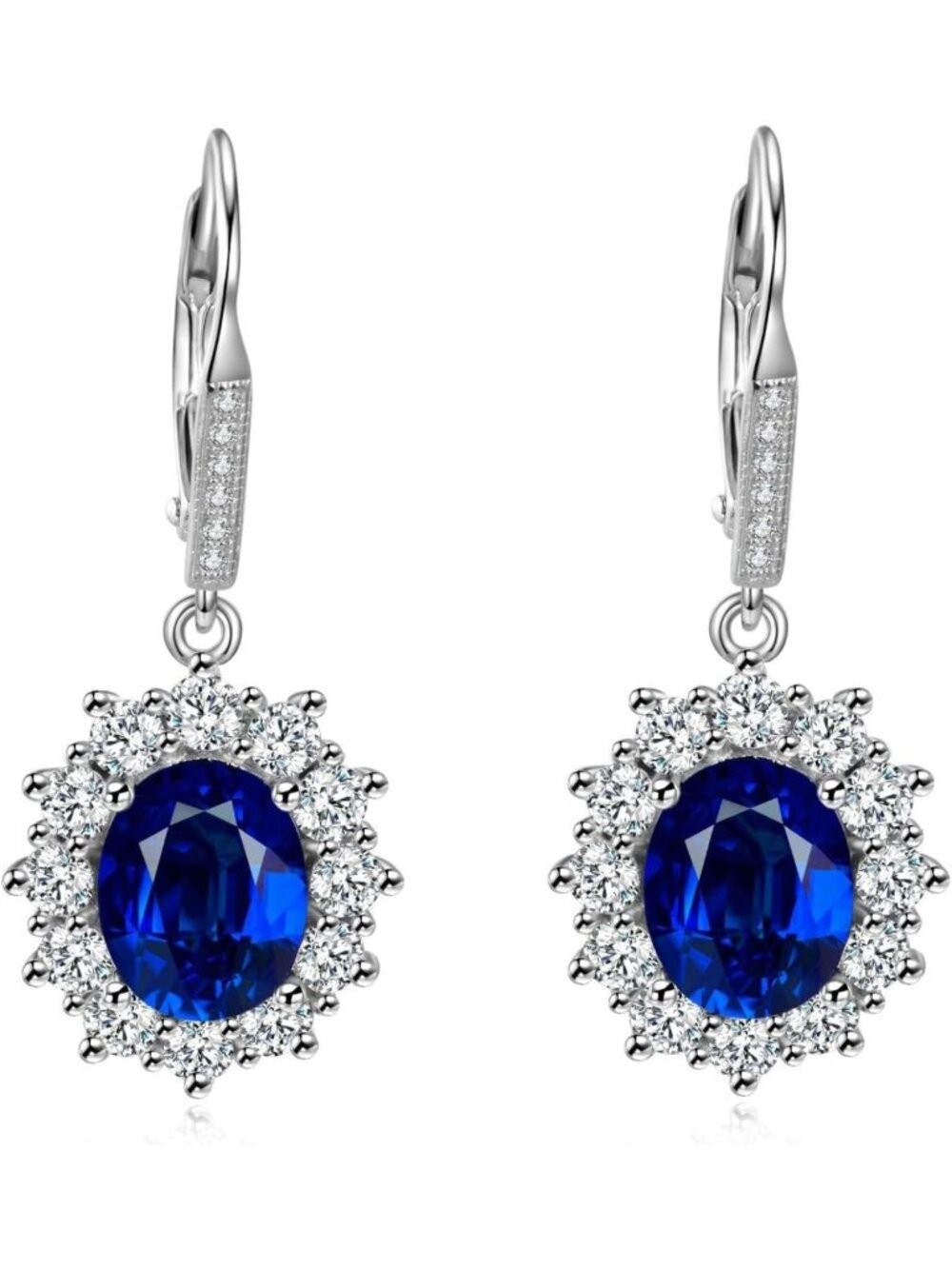 Elegant Sterling Silver Oval Cut Birthstone Drop Earrings for Women & Moms